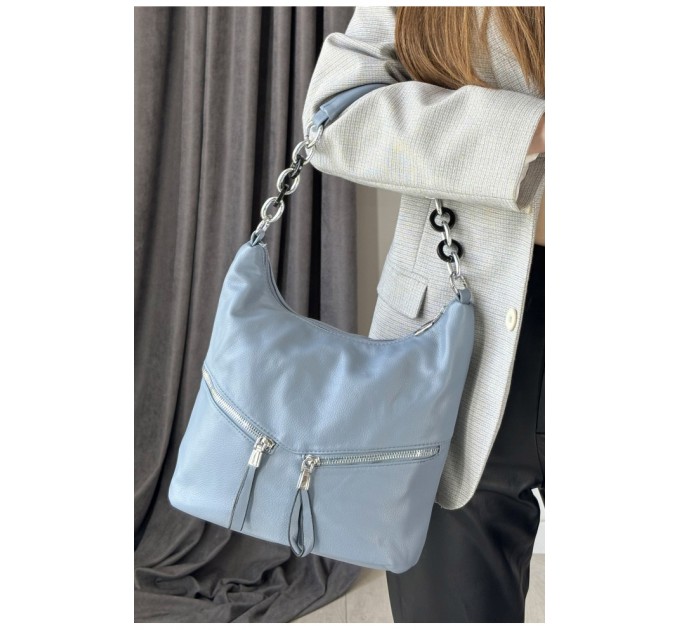 Сумка женская из экокожи голубого цвета 178749L