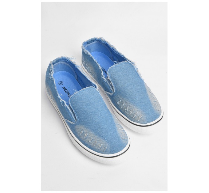 Детские мокасины для девочки голубого цвета 178857L