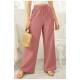 Штани літні з тканини жатка рожевого кольору 179211L