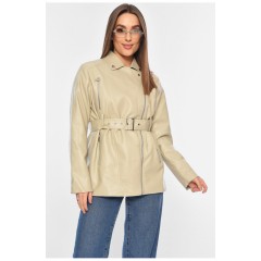 Куртка жіноча з екошкіри бежевого кольору. 179796L