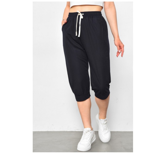 Бриджи женские батальные темно-синего цвета 179874L