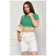 Футболка жіноча в рубчик зеленого кольору 180009L