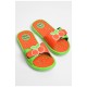 Шльопанці дитячі для дівчинки зеленого кольоу з вишнею 181246L