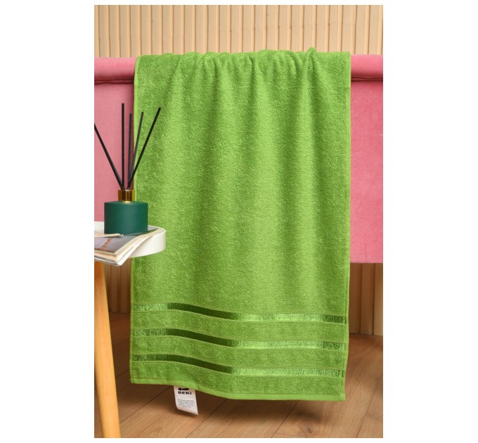 Рушник для обличчя махровий салатового кольору 181803L