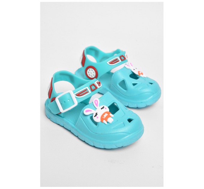Сандалии детские пена для девочки бирюзового цвета 182096L