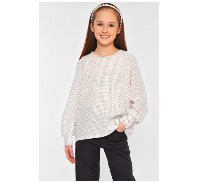 Блуза підліткова для дівчинки білого кольору 182625L