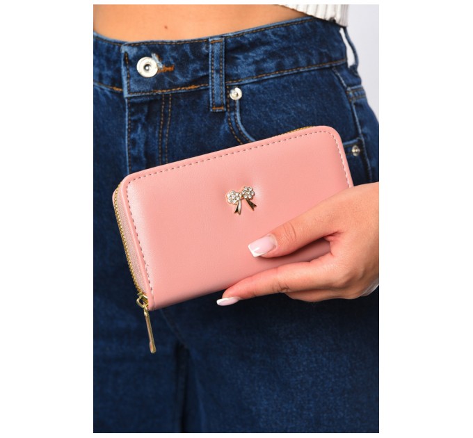 Кошелек женский из экокожи розового цвета 182649L