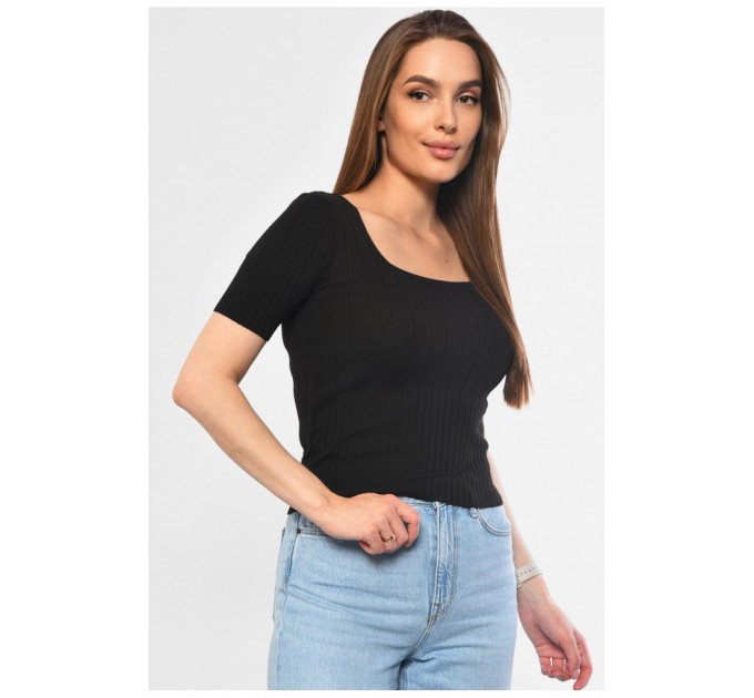 Жіноча футболка чорного кольору 183524L