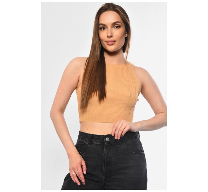 Майка-топ женская бежевого цвета 183586L