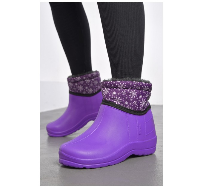 Дутики жіночі на хутрі фіолетового кольору 184842L