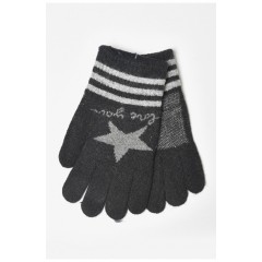 Детские перчатки с начесом черного цвета 185191L