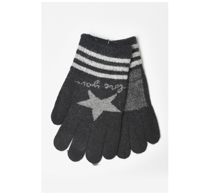 Детские перчатки с начесом черного цвета 185191L