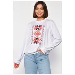 Свитшот женский с узором белого цвета 185599L