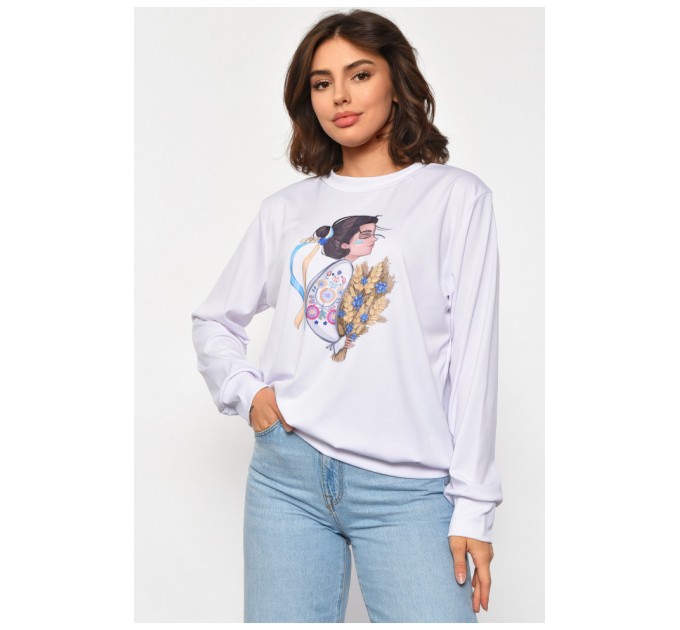 Світшот жіночий з малюнком білого кольору 185602L