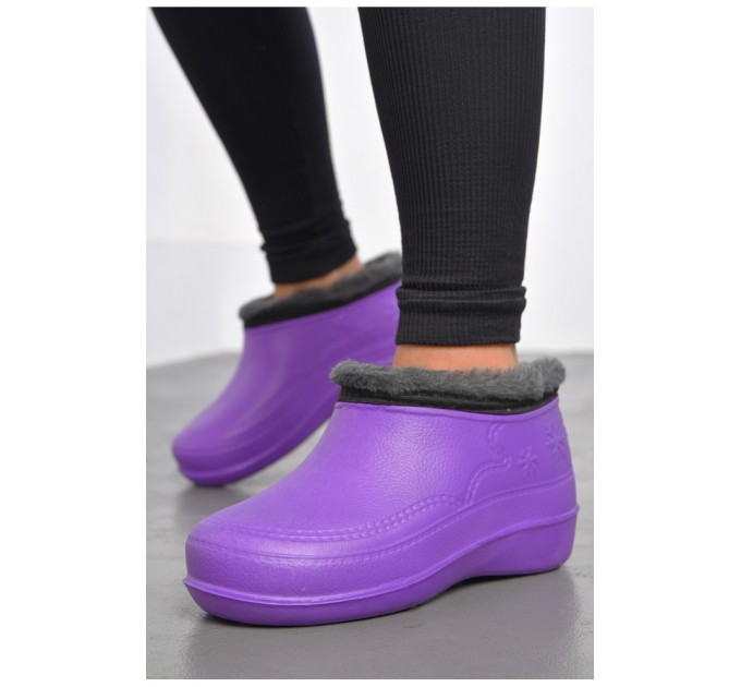 Калоші жіночі на хутрі бузкового кольору 185678L