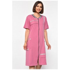 Халат жіночий батальний з принтом рожевого кольору 185794L Халат жіночий батальний з принтом рожевого кольору 185794L