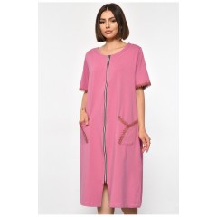 Халат женский батальный с принтом розового цвета 185799L