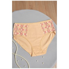 Труси жіночі напівбатальні бежевого кольору 186355L