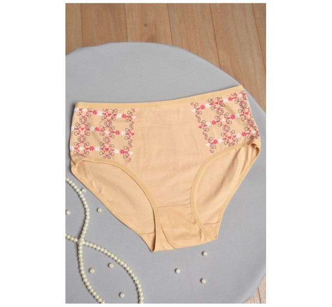 Труси жіночі напівбатальні бежевого кольору 186355L