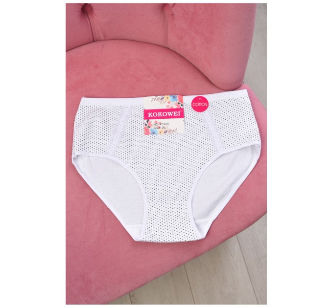 Труси жіночі напівбатальні білого кольору 186427L