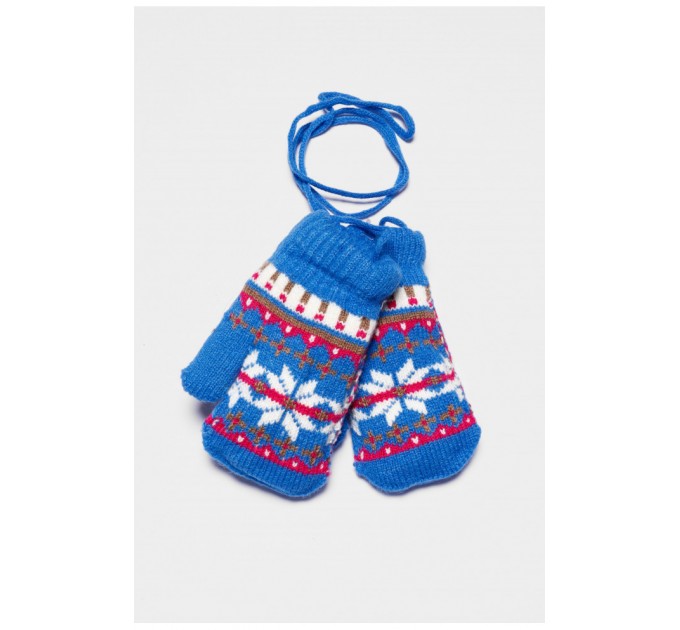 Рукавички дитячі утеплені блакитного кольору з малюнком 186503L