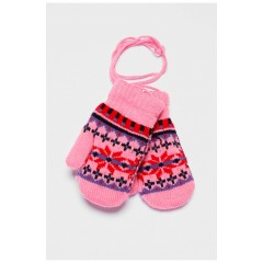 Перчатки детские утепленные розового цвета с рисунком 186504L.
