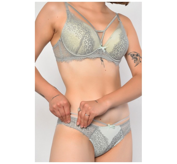 Комплект жіночий сірого кольору чашка B 186574L