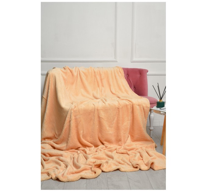 Плед однотонний світло-бежевого кольору розмір 220*240 186583L