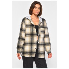 Сорочка жіноча в клітинку чорного кольору 186674L