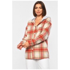 Сорочка жіноча в клітинку червоного кольору 186676L Сорочка жіноча в клітинку червоного кольору 186676L