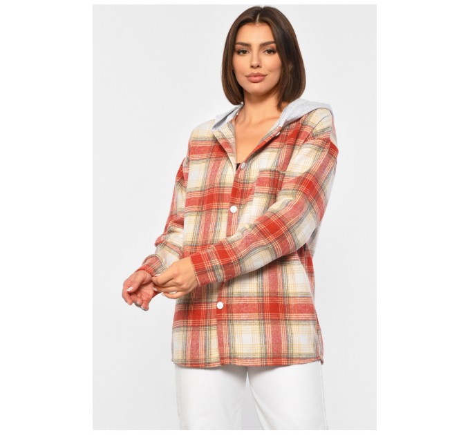Сорочка жіноча в клітинку червоного кольору 186676L