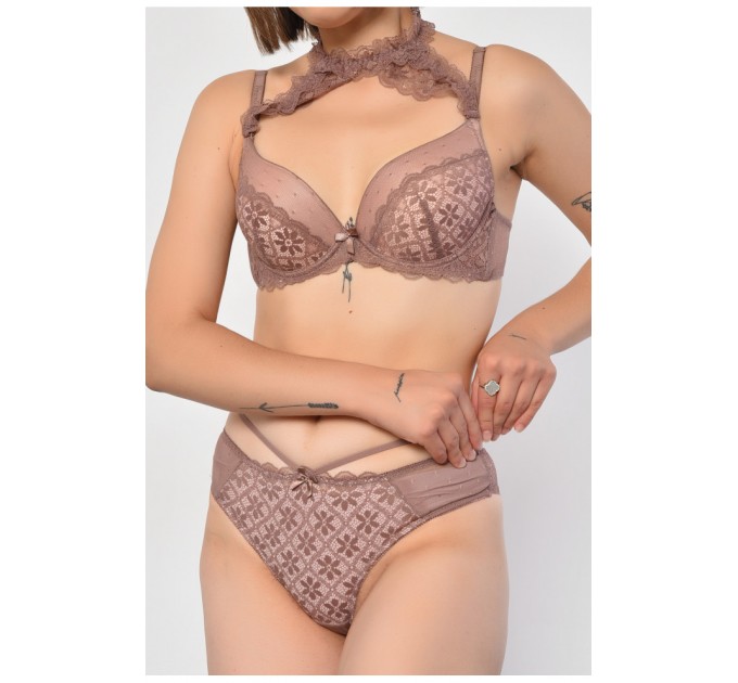 Комплект жіночий бордового кольору чашка В 186742L