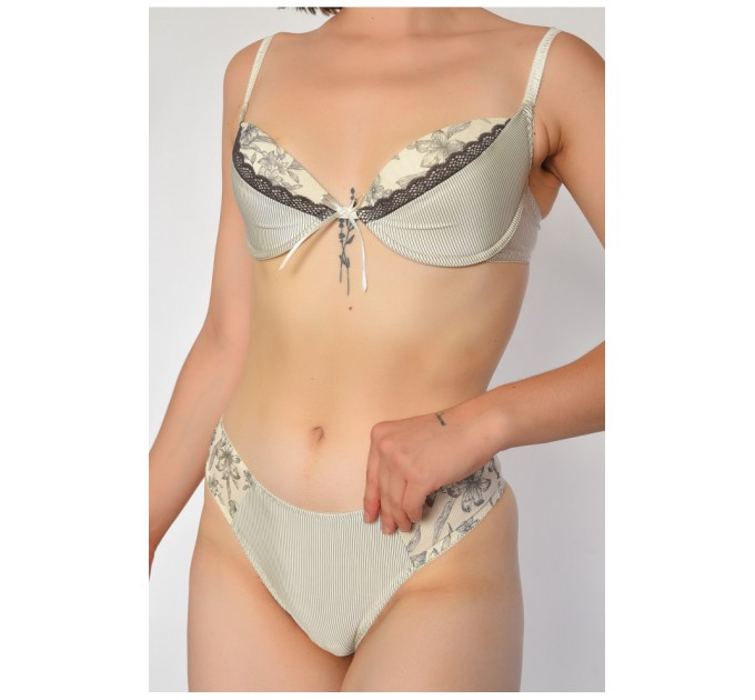 Комплект жіночий бежевого кольору чашка С 186754L