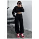Спортивний костюм жіночий на флісі чорного кольору 186871L