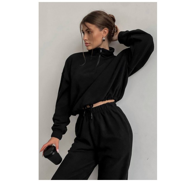 Спортивний костюм жіночий чорного кольору 187058L