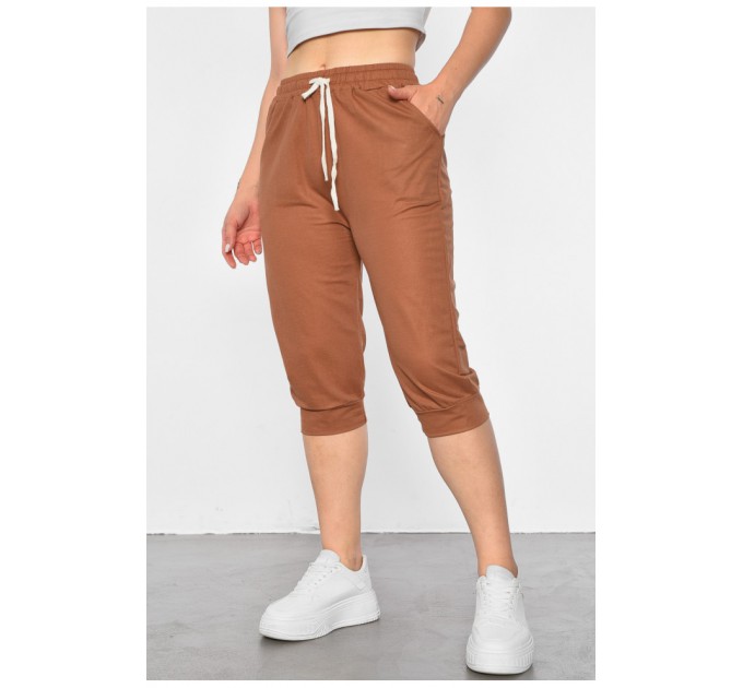 Бриджі жіночі батальні коричневого кольору 187355L