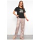 Піжама жіноча чорного кольору з принтом 187382L