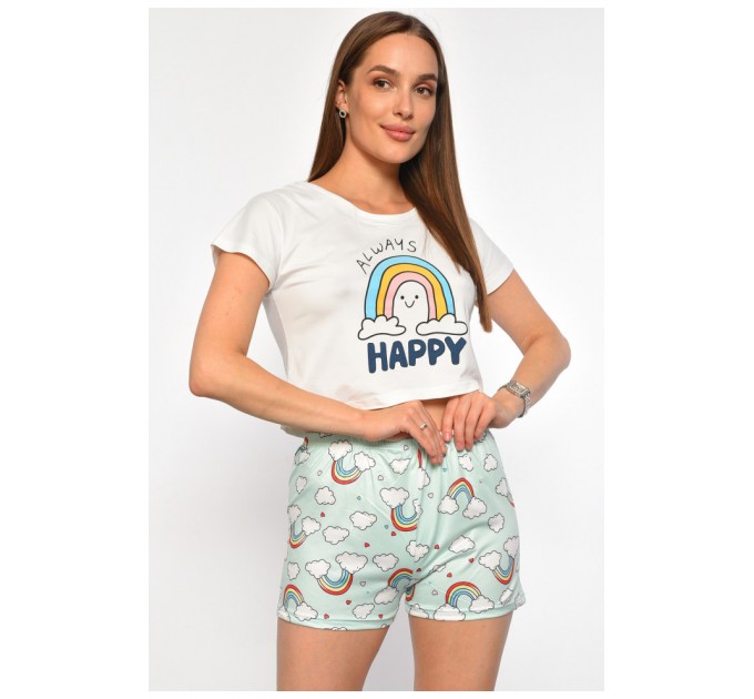 Женская пижама белого цвета с принтом 187386L