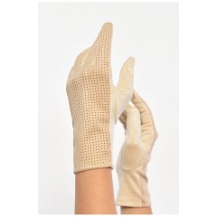 Перчатки женские текстильные сенсорные молочного цвета 187501L