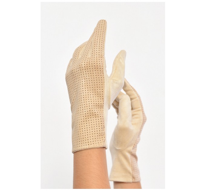 Рукавички жіночі текстильні сенсорні молочного кольору 187501L