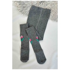Колготи дитячі для дівчинки темно-сірого кольору 187607L