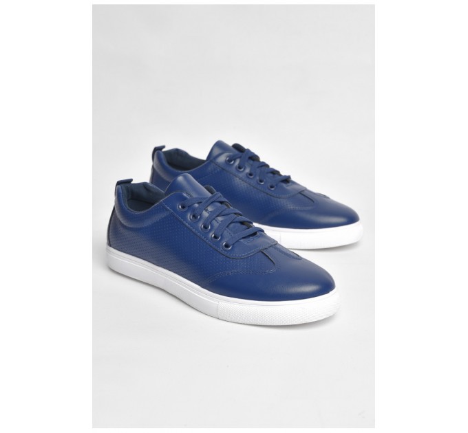 Кеди чоловічі синього кольору на шнурівці 187717L
