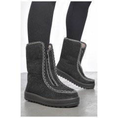 Бурки жіночі на хутрі чорно-сірого кольору 187722L