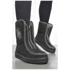 Бурки жіночі на хутрі чорно-сірого кольору 187723L