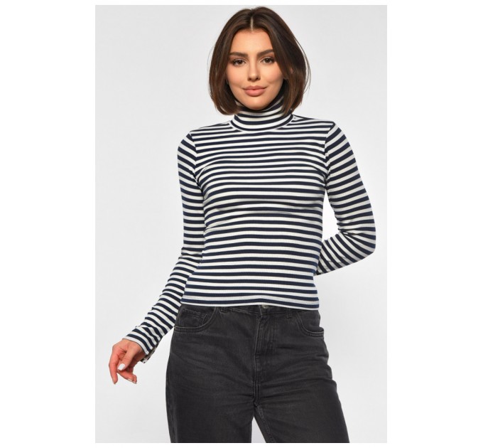 Гольф жіночий в смужку синього кольору 187779L