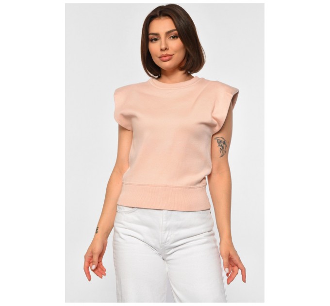 Жилет трикотажний жіночий персикового кольору 187932L
