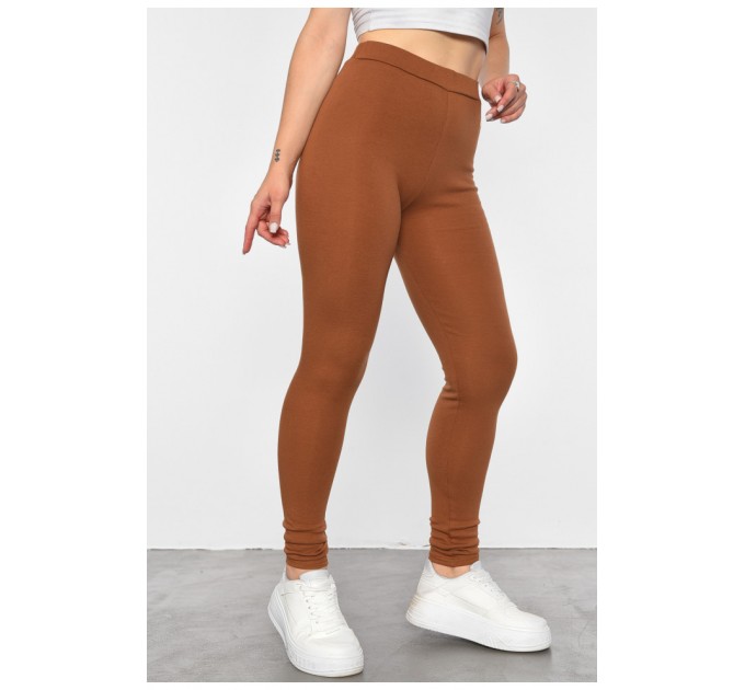 Лосины женские однотонные коричневого цвета 187936L