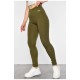Лосини жіночі однотонні кольору хакі 187939L
