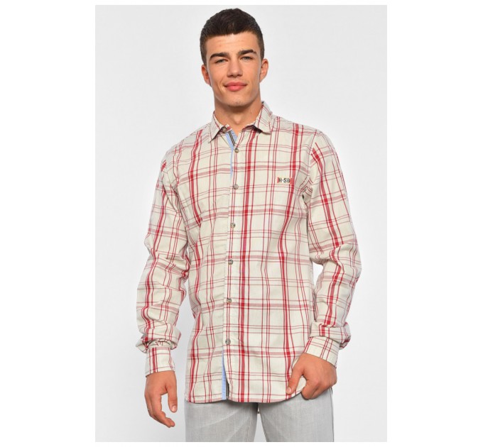 Сорочка чоловіча сірого кольору в клітинку 187992L