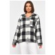 Сорочка жіноча в клітинку тепла чорного кольору 188279L
